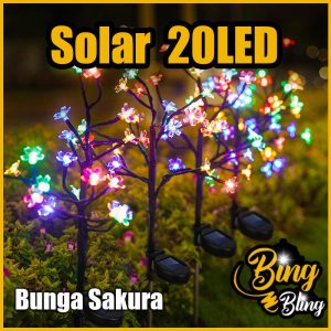 【Bing Bling】Solar Mix Sakura Stick Light Lampu Raya Swing Garden Light Color Changing Floor Lamps Fairy Light Lip Lap Kelip Kelip2 Klip Hiasan Kelap