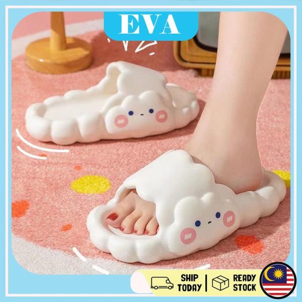 READY STOCK EVA Cloud Cartoon Selipar Women Slipper indoor Thick Platform Slipper Wanita Budak