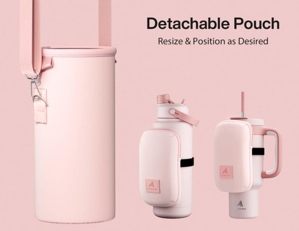 Beg Pembawa Botol Air, POWCAN, Pemegang Beg Botol, Saiz Semula dan Kedudukan Beg Boleh Ditanggalkan Seperti Yang Dikehendaki, Tali Tangan Bahu Boleh Laras, Aksesori untuk Kembara Berjalan Kaki, Melancong, Berkhemah