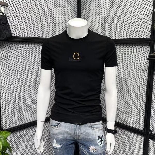 Kemeja-t lengan pendek leher bulat lelaki, kemeja-t kasual serba guna dengan cetakan Baju longgar, jenama fesyen INS, Kemeja-t lengan pendek kasual ringkas, Baju gaya Korea serba guna, baharu 2024