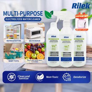 【Rilek】Pembersih Elektrolisis Serbaguna (500ml) Untuk Oven, Microwave, Peti Sejuk, Mainan Bayi, Sayuran & Lain-lain! TANPA Alkohol/Surfaktan, 99.9% Selamat Gred Makanan!