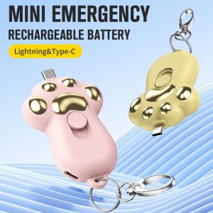 Cat Portable Powerbank For Car Mini Keychain 1500mAh Battery Pack Power Bank Travel Compact Phone Charger