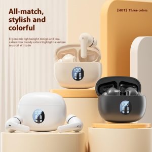Fon Telinga Bluetooth D56 TWS, Fon Telinga Dalam Telinga, Bes Berat, Ciri ENC Dwi Mikrofon, Penjimatan Bunyi Pintar, Reka Bentuk Mini Tahan Peluh, Sesuai untuk Sukan dan Muzik, LYEJ
