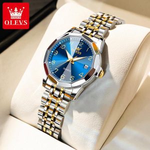OLEVS L9970 Jam Tangan Branded Ori Waterproof Luminous Fesyen Style Analog Watches for Women with Luxury Box New Model Rotundity Bahan logam barang dalam stok Warna berbilang Pejabat parti pemberian hadiah Garanti 1 tahun Magnetic