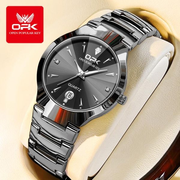 OPK Jam Tangan Lelaki Original Waterproof Quartz Stainless Steel Men Watch Student Watch Luminous Analog Minimalist with Luxury Box 8105 Rotundity Bahan logam dalam stok Banyak warna Pejabat parti pemberian hadiah Garanti 1 tahun tiktok shop