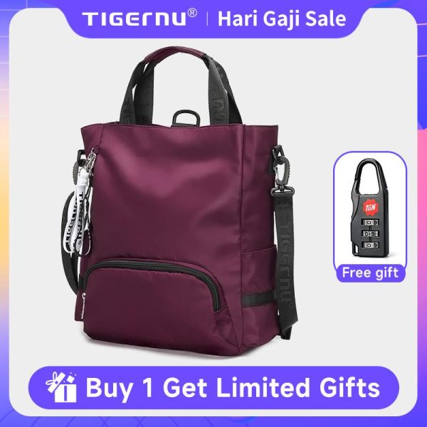 Beg Tote Wanita, Tigernu, 3 Dalam 1, Beg Bahu Fesyen, Rekaan Klasik, Ringan, Beg galas, Beg Riadah SS24, 8169