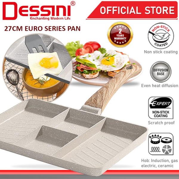 DESSINI ITALY 27CM Maifan Stone Grill Steak Frying Pan Induction Non Stick Pot Bowl Wok Cookware Tool PERIUK