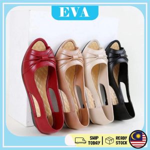 READY STOCK EVA Women's Summer Medium Fish Mouth New Fairy Style Gentle All-match Sandals Summer