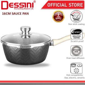 DESSINI ITALY 16CM Sauce Pan Die Cast Aluminium Non Stick Milk Pot Deep Frying Pan Casserole Bowl Cookware Tool PERIUK