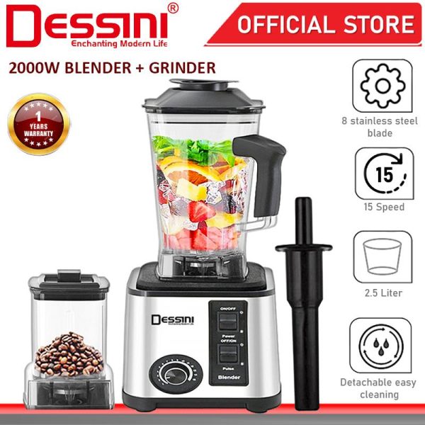 DESSINI ITALY 2.5L Stainless Steel Blender Grinder Mixer Juicer Extractor Food Processor Smoothie Ice Crusher / Pengisar