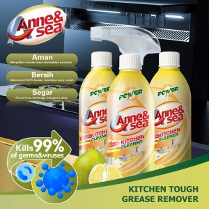 Pembersih Dapur, Anne & Laut, 480ml, Sesuai untuk Permukaan Dapur seperti Dapur, Cerobong, Meja, Sinki, dan lain-lainPembersihan Kuat, Antibakteria dan Anti-Cendawan, Keperluan untuk Kebersihan Dapur
