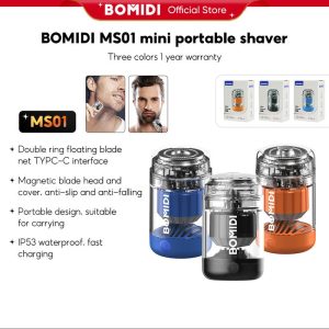 BOMIDI MS01 Mini Electric Shaver Men Double Ring Floating Knife Net Portable Type-C Charge Shaver