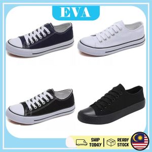 READY STOCK EVA Unisex Canvas Women Men Sneakers Uniform School Low Top Sport Shoes Kasut Sukan Lelaki Wanita Fashion