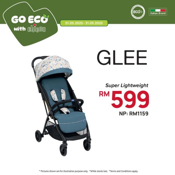 Chicco Glee Lightweight Stroller Newborn Travel Baby Child Bayi Auto folding one hand folding compact ringan UV50+ water repellent canopy basket besar new born - 22kg 5tahun kanak tempat duduk besar luas tudur fully recline