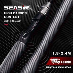 Pancing Baitcasting, SeaSir Grandmaster, Berputar, 1.8-2.4m panjang, 5 '10 '- 7' 10 "kekuatan memancing, Kandungan karbon tinggi, Pemegang hiasan kain gentian karbon, Sesuai untuk Alat Memancing, 6000g memancing kuasa