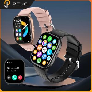 Jam Tangan HD Skrin Penuh Pintar, PEJE, Gaya Pasangan, Kalis Air IP68, Skrin HD 2.01-inci, Suara AI, Panggilan Bluetooth, Menyokong Tali, 100 + Mod Sukan, Permainan 2 Terbina dalam