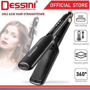 DESSINI ITALY 2 IN 1 Titanium Ceramic Hair Straightener Flat Iron Twist Curler Styling Waver Pelurus Pengeriting Rambut