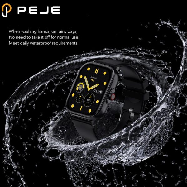 Jam Tangan Pintar, PEJE E02, Kalis Air IP67, Pemantauan Sukan, Pemantauan Kesihatan, Kawalan Cahaya, Hayat Bateri yang Panjang, Operasi Getaran