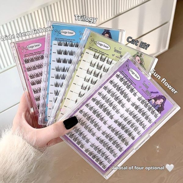 Bulu Mata Palsu Tanpa Gam, Gegebear, Rekaan BUNGA MATAHARI, Alamiah dan Lutsinar, Gaya Gadis Panas, Tebal dan Malas, Kelihatan Berbeza, Sesuai untuk Peminat Bulu Mata Eyelashes Makeup Bulumata