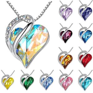 [Permata]Kalung Peluh Musim Panas dan Tahan Kotoran Berbentuk Hati Loket Batu Kelahiran Geometrik Kalung Kristal Cantik Hypoallergenic untuk Wanita Barang kemas yang bergaya dan serba boleh carnelian bracelet