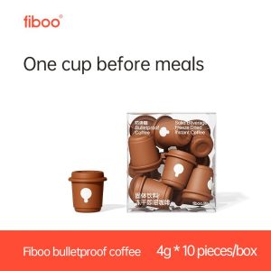 Fiboo Serbuk Kopi Kacang Putih Keras Kopi Keras, Segera Gaya Americano Bebas Gula Sesuai untuk Keto