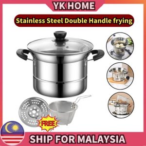 YK 2 Layers High Quality Stainless Steel Pengukus lubang halus Steamer Cookware Pot Periuk Kukus Steam Pot