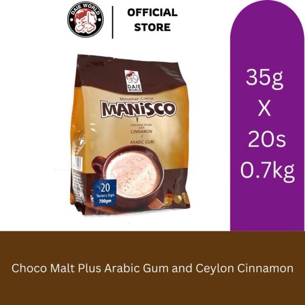 Manisco Minuman Coklat 20 Sachet 1 Pack Chocolate Koko dengan Ekstrak Cinnamon Ceylon dan Gum Arabic