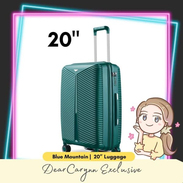 Blue Mountain 20" Altair UNBREAKABLE PP Expandable Luggage Hand Bag TSA Lock Hard Case Trolley Suitcases