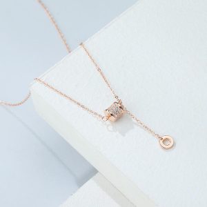 [925 Perak]Kalung Musim Panas Peluh & Tahan Kotoran Loket pinggang kecil Kalung Cantik Hypoallergenic untuk Wanita Barang kemas yang bergaya dan serba boleh