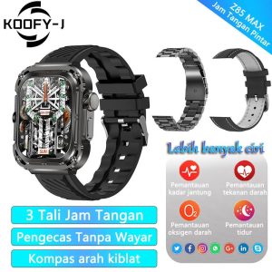Jam Tangan Pintar, Z85 Max, Kompas Arah Qibla, Fungsi Jawab / Panggilan, Monitor Tekanan Darah, Oksigen Darah, Kadar Jantung, Tidur, Serasi dengan iOS dan Android, Sesuai untuk Lelaki dan Wanita, Serasi dengan 100 + Mod Sukan smartwatch z85 max