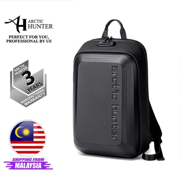 Arctic Hunter i-Grande Solid Hard Case Storage TSA Lock Laptop Backpack (15.6") Zipper Bag