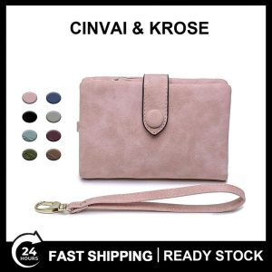 Wristlets Dompet Wanita, Gaya Pendek, dengan Tali Pergelangan Tangan, Tali Pergelangan Tangan Boleh Ditanggalkan, Beg Zip, 2024 Ketibaan Baru, Klac Berbilang Kad-Slot Gesper Korea, Dompet Syiling, Sesuai untuk Wanita Selempang Bags