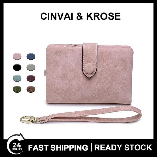 Wristlets Dompet Wanita, Gaya Pendek, dengan Tali Pergelangan Tangan, Tali Pergelangan Tangan Boleh Ditanggalkan, Beg Zip, 2024 Ketibaan Baru, Klac Berbilang Kad-Slot Gesper Korea, Dompet Syiling, Sesuai untuk Wanita Selempang Bags