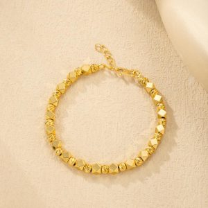 Gelang Cinta Rekaan Manik Tembikai, Reka Bentuk Terbaru, Bersalut Emas 24K ⑦