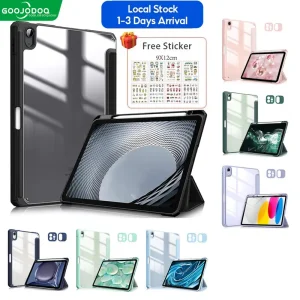 GOOJODOQ Transparent iPad Casing for year of 2018 and above with Pencil Holder | Compatible for Air 3/4/5/6 Pro 10.5/11/12.9/13 Gen 7/8/9/10 | Tablet Casing Accessories | Tab Protection