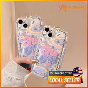 Compatible with iPhone case 14 Pro Max 11 13 She Can casing 12 15 XR X Xs Max shockproof anti-drop clear 7 8 Plus 14pro Protection Mobile Waterproof