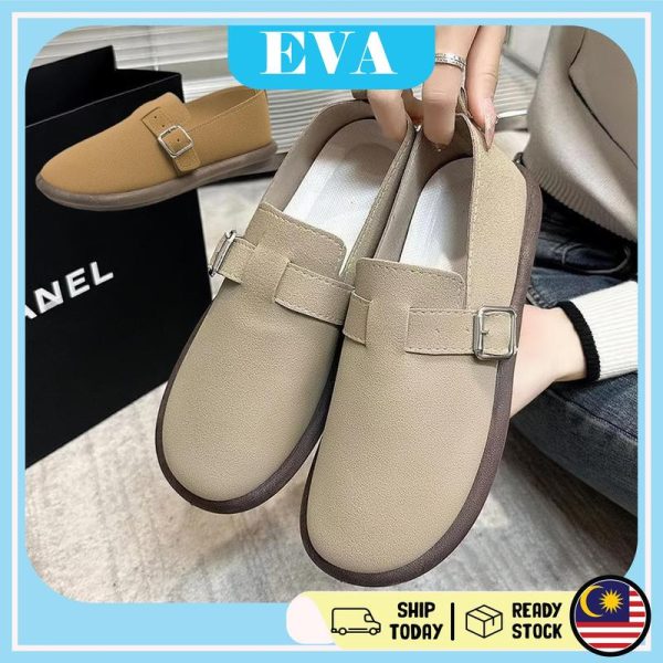 READY STOCK EVA Sneakers Women Sandal Woman Office Shoes Kasut Sarung Perempuan Wanita Shoes Casual Flat Slip On Loafers Retro Casual Breathable