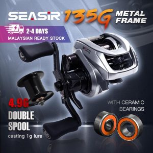 Kekili Memancing Baitcasting, SEASIR M1, Ringan 135G, Bingkai Logam, Ultralight, 10 + 1 BB, Nisbah Gear 7.6: 1, Seret Gentian Karbon, Pemuat Galas Seramik Hibrid, Dua Kili, Sesuai untuk Gegelung Air Laut