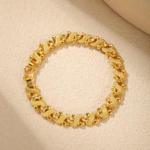 Gelang Tangan untuk Wanita, Ketibaan Baru, Barangan Berpakej Cinta Serbaguna, Gelang Wangfu Bertuah, Gelang Emas Pasangan Perhiasan Titanium Bracelets ⑬