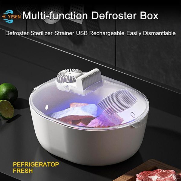 Kitchen Quick Thaw Machine 4 In 1 Defroster Household Food Meat Fresh-Keeping Defrosting Fruit Drain UV Antibacterial Box Tableware Trays Cooker