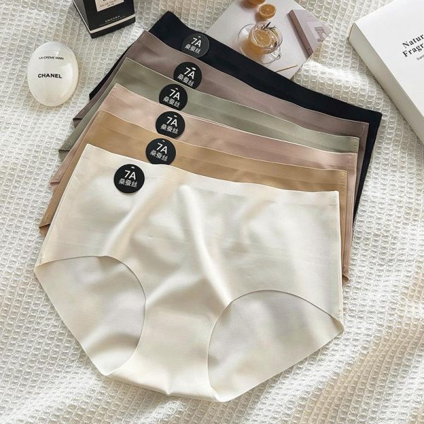 Seluar Dalam Wanita, Set 6 Keping, Kualiti Tinggi, Diperbuat daripada Fabrik 7A Spandeks, Lancar dan Anjal, Sesuai untuk Sukan, Fabrik Antibakteria, Selangkangan, Seluar Dalam Wanita Kuning