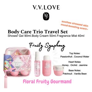 PWL_V.V.Love 3pcs Beauty & Personal Care/Bath & Body Care Set (Fragrance Mist 40ml+Body Cream 50ml+Shower Gel 90ml) bath and body perfume set mandian body and bath hantaran