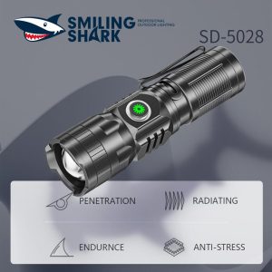 Lampu Suluh LED Mudah Alih Mini Jerung Tersenyum, SD-5028, Diaktifkan oleh Pengecasan USB, Reka Bentuk Terserlah Lighting Portable