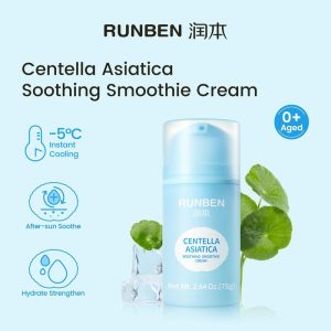 Krim Smoothie Menenangkan Kanak-kanak, RUNBEN, Pam Vakum, Penghidratan Mendalam, Menyerap Cepat, Pembaikan Selepas Matahari, 75g