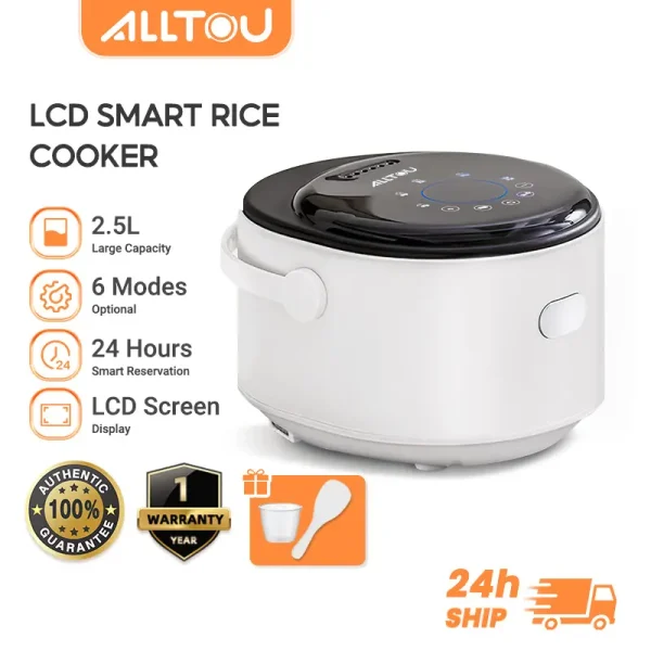 ALLTOU Rice Cooker 2.5L Large Capacity 24 Hours Keep Warm Smart LED Display rice cooker rice cooker