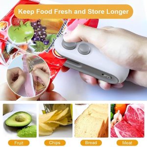Bugu 2 in 1 Mini Sealer Plastic Bags Food Sealer Dessert Portable Heat Sealing Machine Food Storage Seal