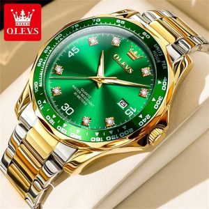 OLEVS Jam Tangan Lelaki Original Quartz Digital Waterproof Steel Men Tahan Karat 2024 Watches For Man with Luxury Box 9988 Rotundity Bahan logam dalam stok Banyak warna Pejabat parti pemberian hadiah Garanti 1 tahun