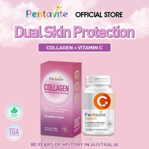 [Dual Skin Protection] (Collagen Peptide Glowing + Vitamin C) Reduces signs of aging & Supports skin health