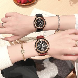 Jam Tangan untuk Wanita, Kalis Air, Gaya Kasual, Jalur Kulit, Pergerakan Kuarza, Fesyen, Elegan, Sesuai untuk Sukan, Penghantaran Percuma, Termasuk Kotak Percuma kaca mineral mesra alam Watches