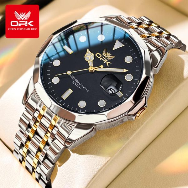 OLEVS Jam Analog Tangan Lelaki Waterproof Fesyen Perempuan Viral 2024 Jalur Keluli Reka Bentuk Cantik Kalis Air Watch for Men G8170 Rotundity Bahan logam dalam stok Warna berbilang Pejabat parti pemberian hadiah Garanti 1 tahun